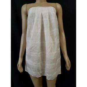 Geren Ford Women Off White Silk Strapless Casual Short Dress or long Top size M